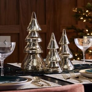 West Elm Gold Holiday Decor Mercury Glass Tree Large One